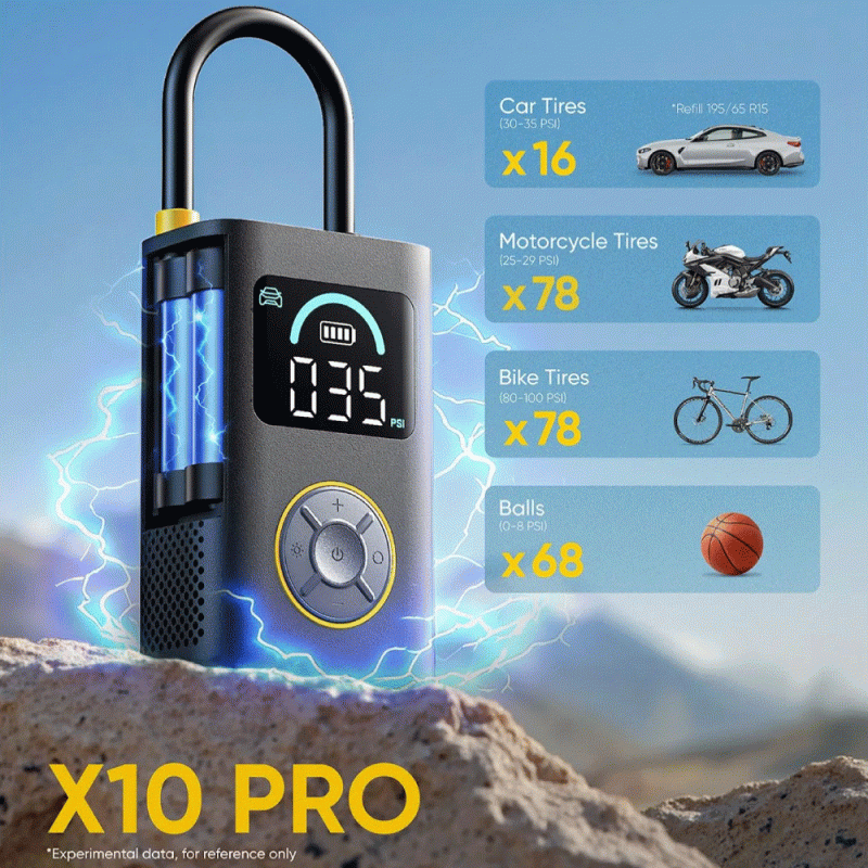 Fanttik X10 Pro Portable Tire Inflator - Mechanical Gray
