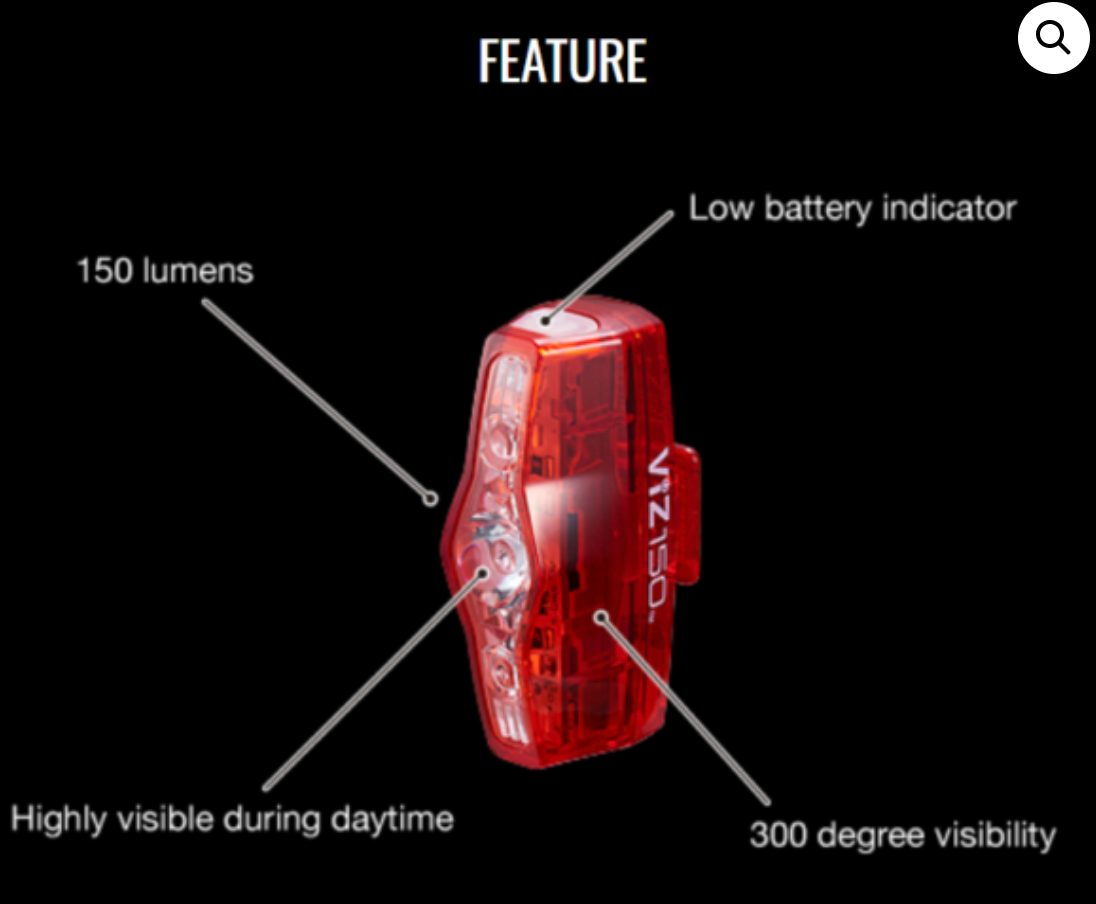 Cateye VIZ150 TL-800N Rear Light (150 LUMENS)